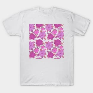 Pink Flowers and leaves T-Shirt